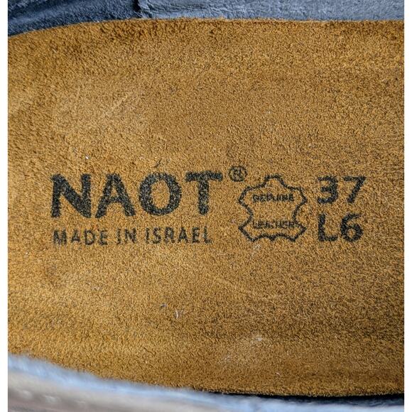 Naot Shoes EU 37 Gray Grey Oxford Low Heel Suede Lace Up Round Toe Comfort Retro - Picture 2 of 15